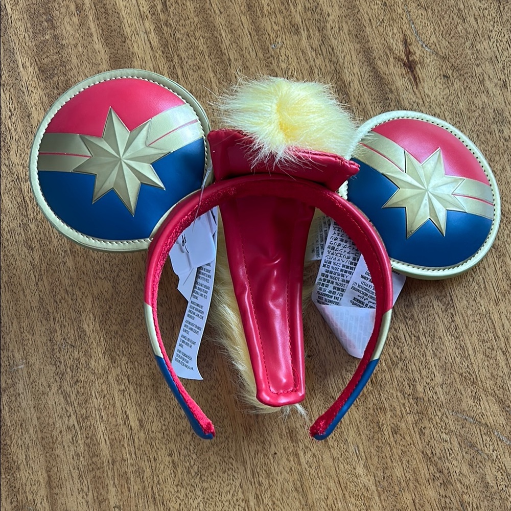 Disney Parks Captain Marvel Headband โHigher Further Fasterโ Collector EarsNWT